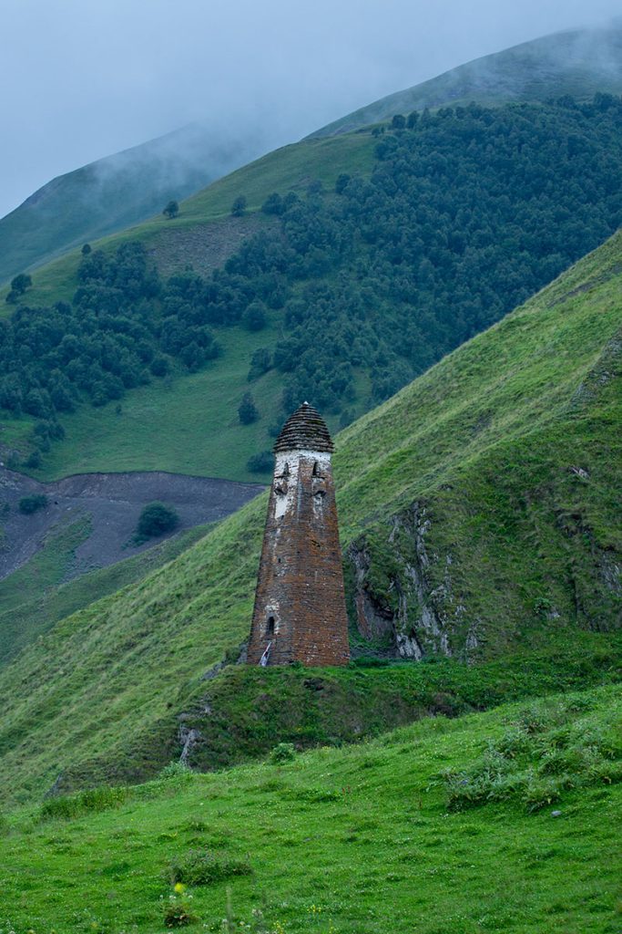 Medieval Fortress of Lebaiskari. Old Stone Tower in Upper Khevsu